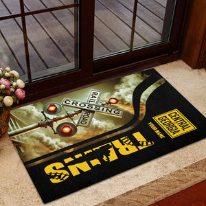 Railspirit Personalized Central of Georgia Railway Doormat Railroad Crossing Sign Mat All Over Print