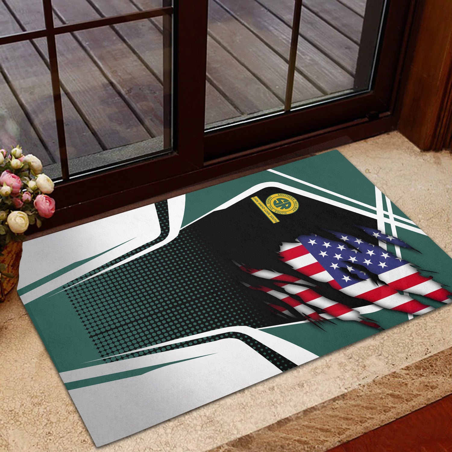 Railspirit Personalized Southern Railway U.S Doormat American Vintage SOU All Over Printed Door Mat