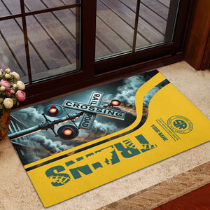 Railspirit Personalized Southern Railway U.S Doormat Railroad Crossing Sign SOU Mat All Over Print