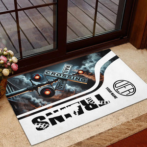 Railspirit Personalized Union Electric Railway Doormat Railroad Crossing Sign Mat All Over Print