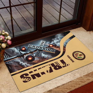 Railspirit Personalized London, Midland and Scottish Railway Doormat Railroad Crossing Sign Mat All Over Print