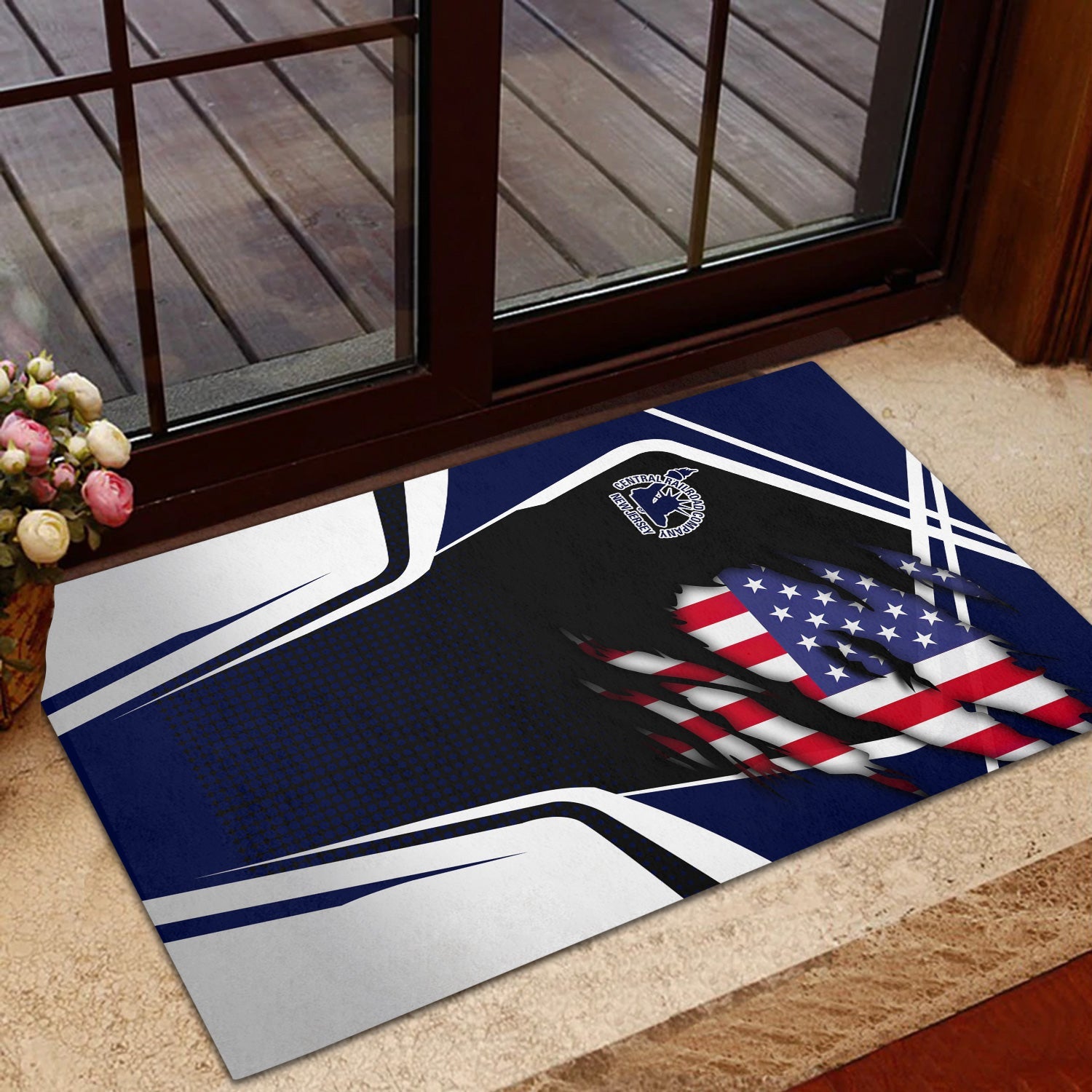 Railspirit Personalized Jersey Central Railroad Doormat American Vintage All Over Printed Door Mat