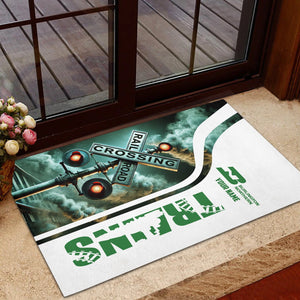 Railspirit Personalized Burlington Northern Railroad Doormat Railroad Crossing Sign Mat All Over Print