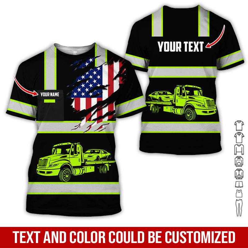 Custom Name Tow Truck Uniform Clothes, 3D Printed Design, Personalized Driver Apparel