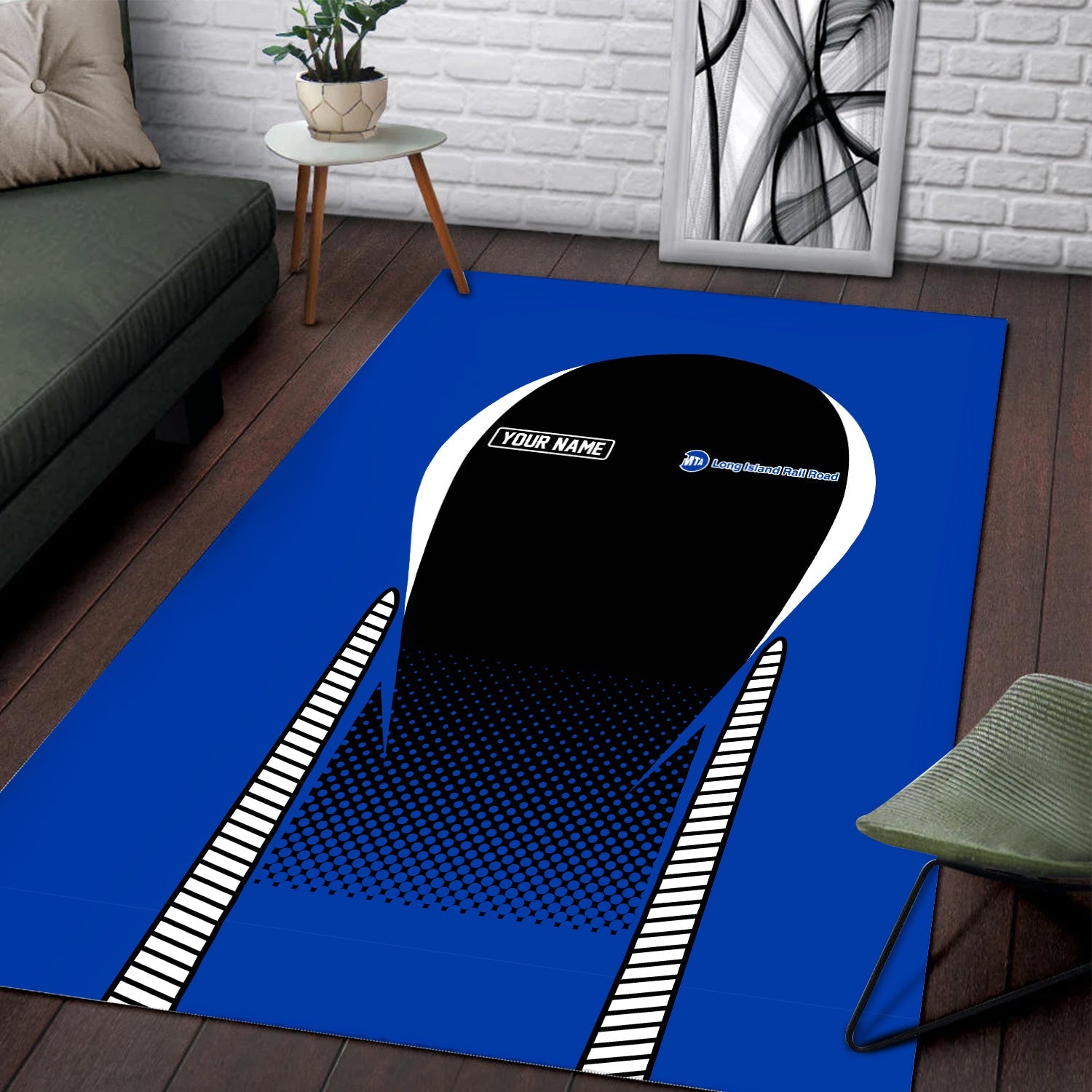 Railspirit Personalized Long Island Railroad Area Rug All Over Printed Rug