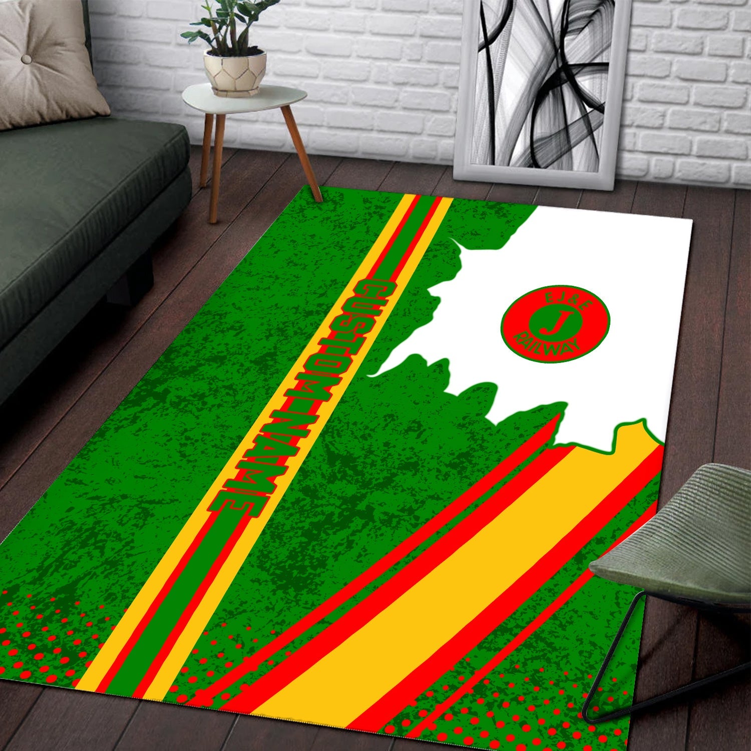 Railspirit Personalized Elgin Joliet And Eastern Railroad Area Rug Vintage All Over Printed Rug