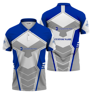 Railspirit Personalized Long Island Railroad Polo Shirt Engine-Inspired Style Train Shirt for Railroad Fanatic