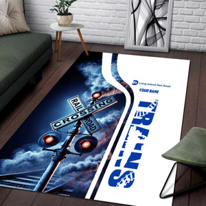 Railspirit Personalized Long Island Railroad Area Rug Railroad Crossing Sign Rug All Over Print