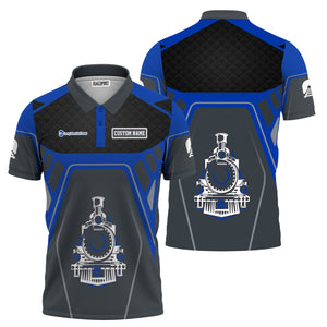 Railspirit Personalized Long Island Railroad Polo Shirt Steam Locomotive Engine Graphic Train Shirt All Over Print