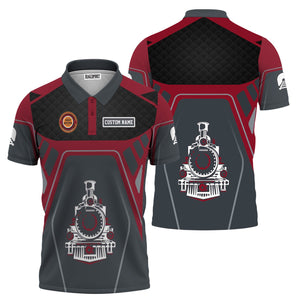 Railspirit Personalized Chicago Great Western Railroad Polo Shirt Steam Locomotive Engine Graphic Train Shirt All Over Print
