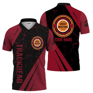 Railspirit Personalized Chicago Great Western Railroad Polo Shirt Crackle Texture Style Train Shirt For Trackhead