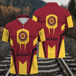 Railspirit Personalized Chicago Great Western Railroad Polo Shirt Custom Year Railroader Shirt Gift Idea For Train Lover