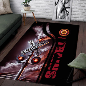 Railspirit Personalized Chicago Great Western Railroad Area Rug Railroad Crossing Sign Rug All Over Print