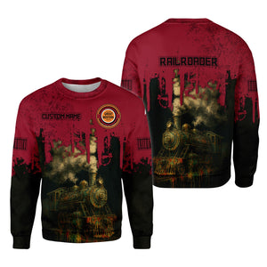 Railspirit Personalized Chicago Great Western Railroad Sweatshirt Vintage Train Art Style Shirt For Locomotive Fans