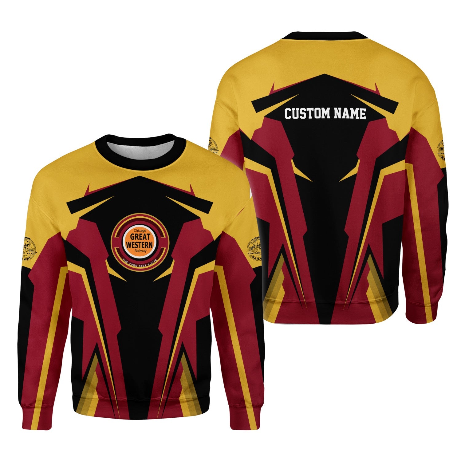 Railspirit Personalized Chicago Great Western Railroad Sweatshirt Strong Line Style Train Unisex Shirt All Over Print