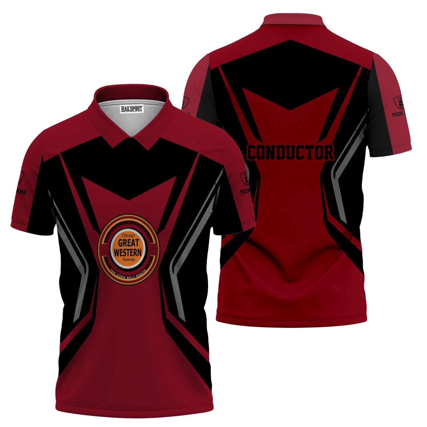 Railspirit Personalized Chicago Great Western Railroad Polo Shirt Unique Style with Custom Job Train Shirt