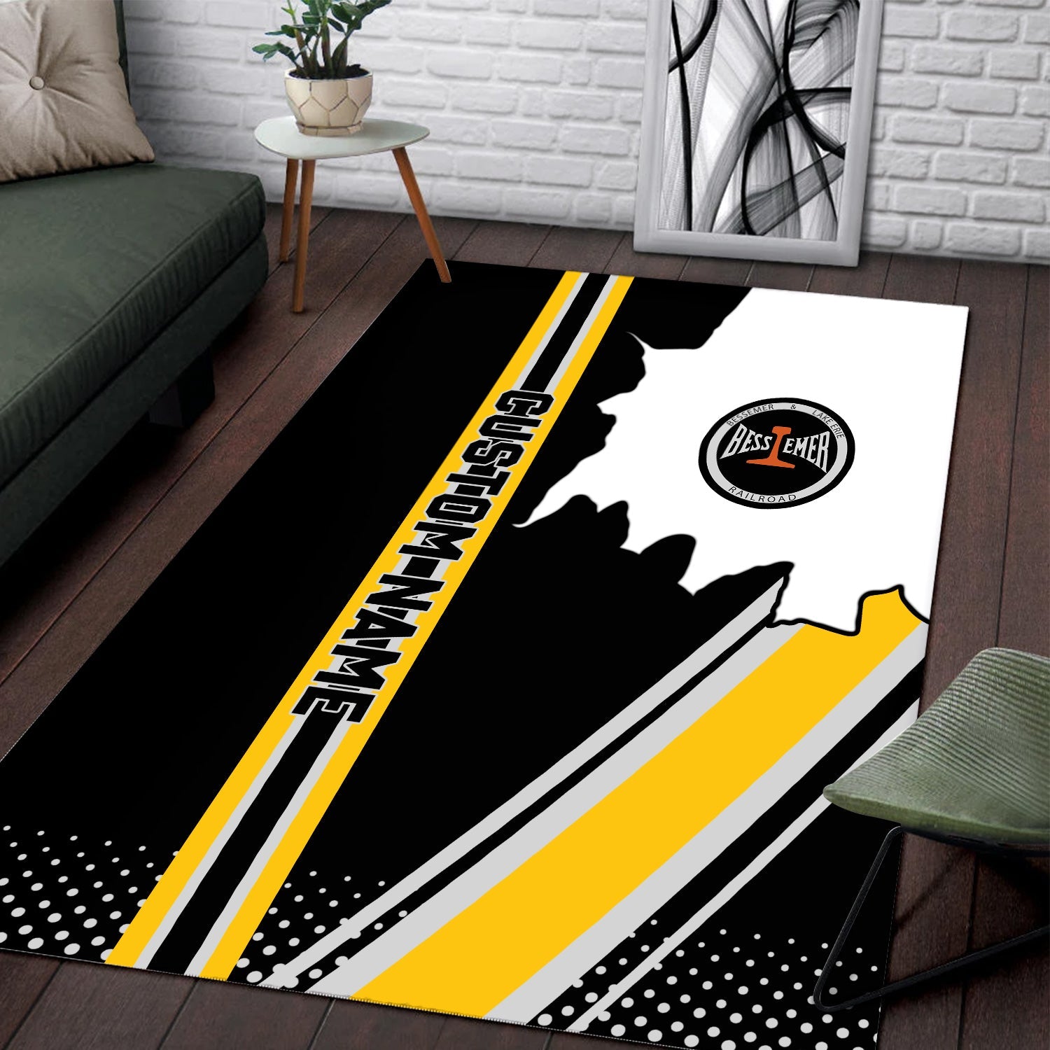 Railspirit Personalized Bessemer And Lake Erie Railroad Area Rug Vintage All Over Printed Rug