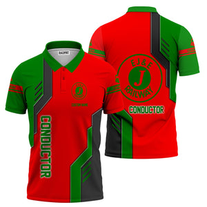 Railspirit Personalized Elgin Joliet And Eastern Railroad Polo Shirt Unique Railway Style with Custom Job Train Shirt