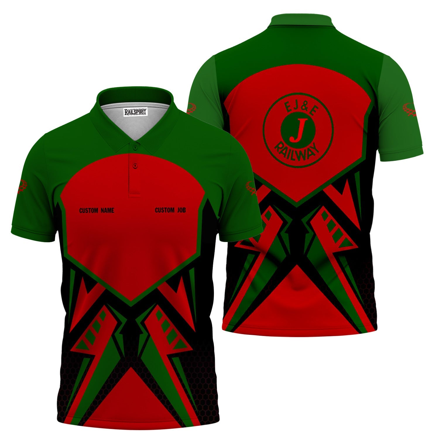 Railspirit Personalized Elgin Joliet And Eastern Railroad Polo Shirt Vibriant Style with Custom Position Train Shirt