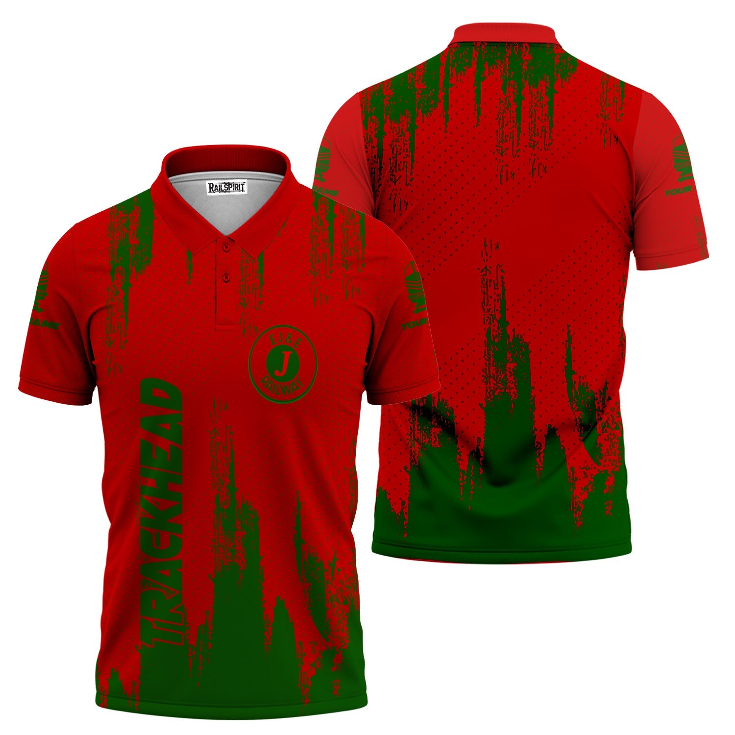 Railspirit Personalized Elgin Joliet And Eastern Railroad Polo Shirt Paint Impact Design Train Shirt for Trackhead