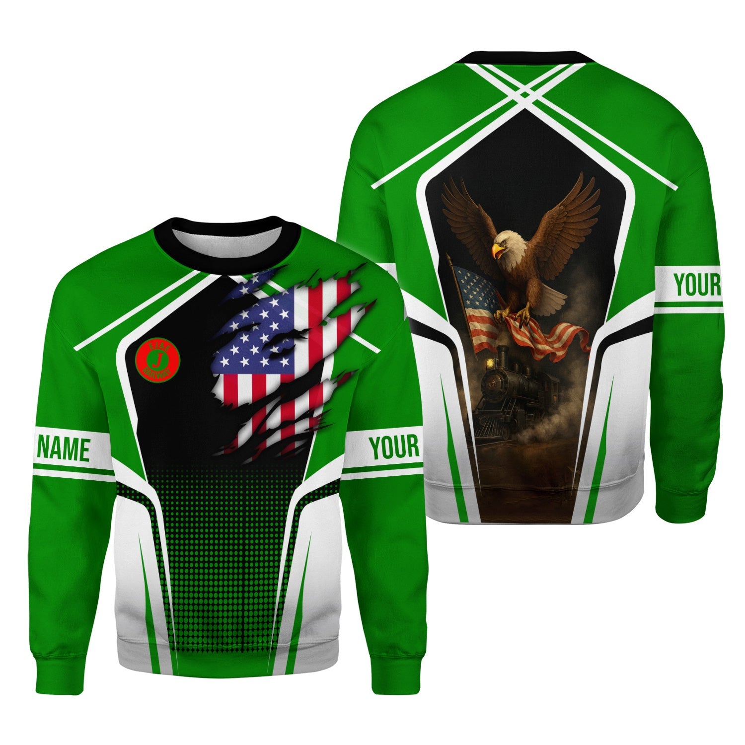 Railspirit Personalized Elgin Joliet And Eastern Railroad Sweatshirt American Eagle Vintage Train Shirt