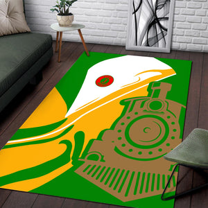 Railspirit Elgin Joliet And Eastern Railroad Area Rug Flame-Inspired Style Rug Gift Idea For Train Lovers