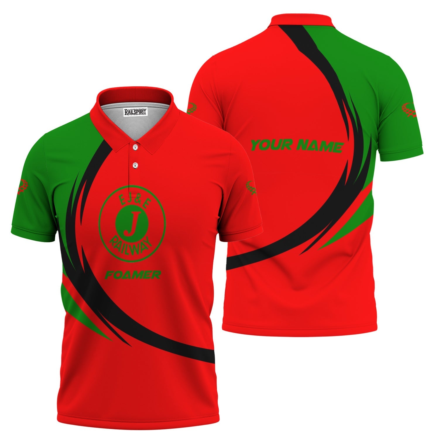 Railspirit Personalized Elgin Joliet And Eastern Railroad Polo Shirt Unique Graphic Style Shirt For Train Enthusiasts