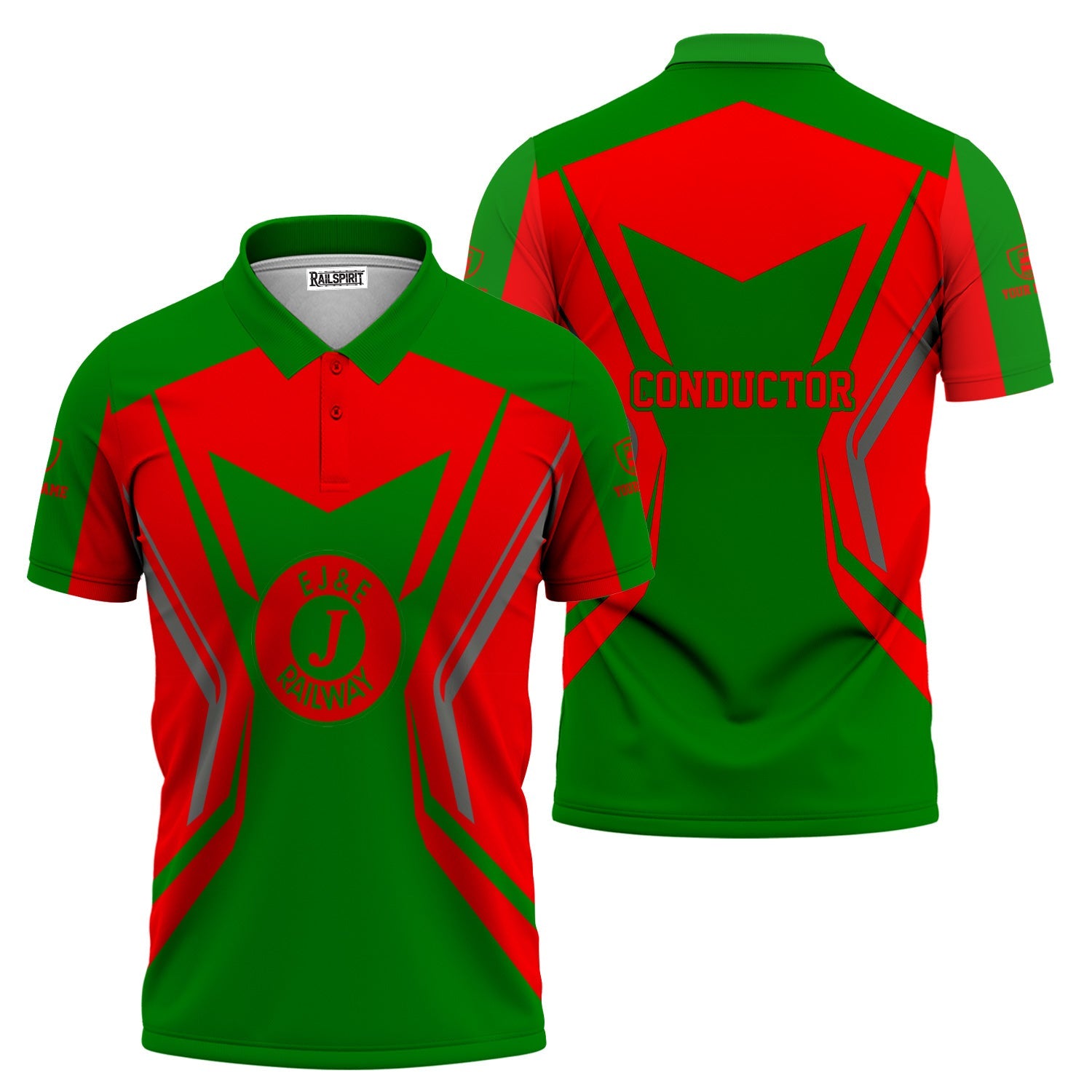 Railspirit Personalized Elgin Joliet And Eastern Railroad Polo Shirt Unique Style with Custom Job Train Shirt