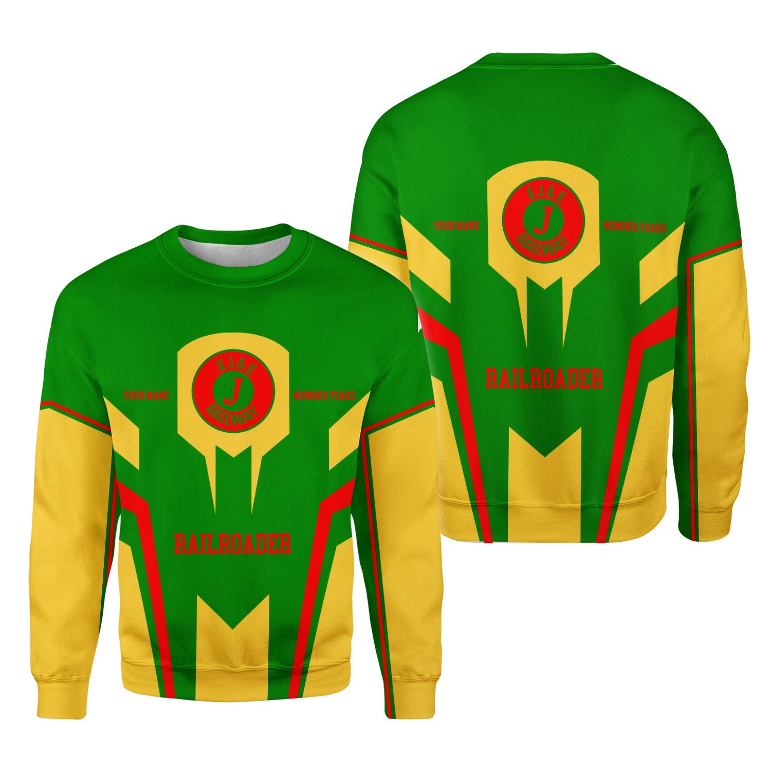 Railspirit Personalized Elgin Joliet And Eastern Railroad Sweatshirt Custom Year Railroader Shirt Gift Idea For Train Lover