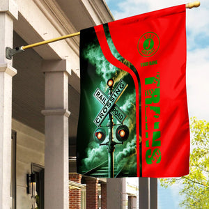 Railspirit Personalized Elgin Joliet And Eastern Railroad Garden Flag Railroad Crossing Sign Flag All Over Print