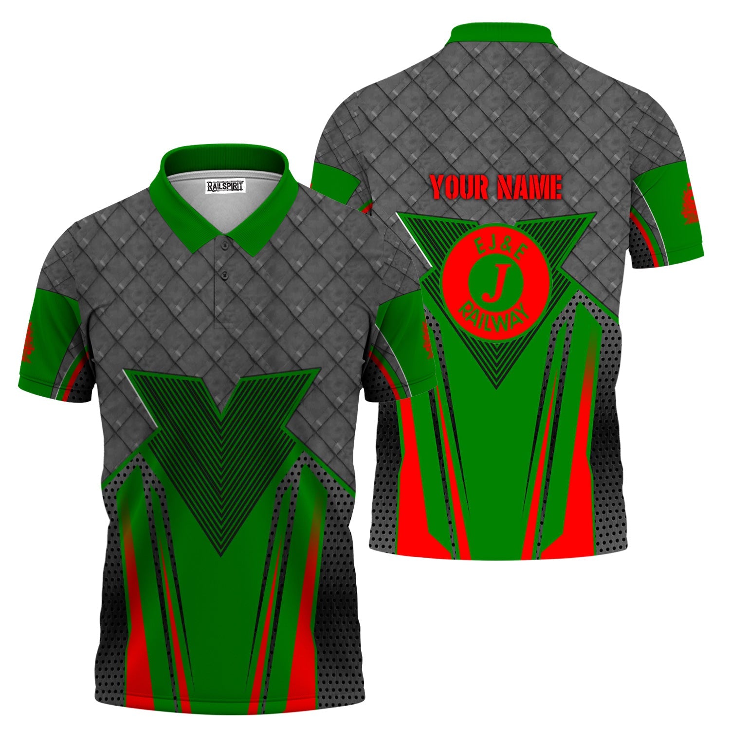 Railspirit Personalized Elgin Joliet And Eastern Railroad Polo Shirt Rugged Steel Vibes Train Shirt All Over Print