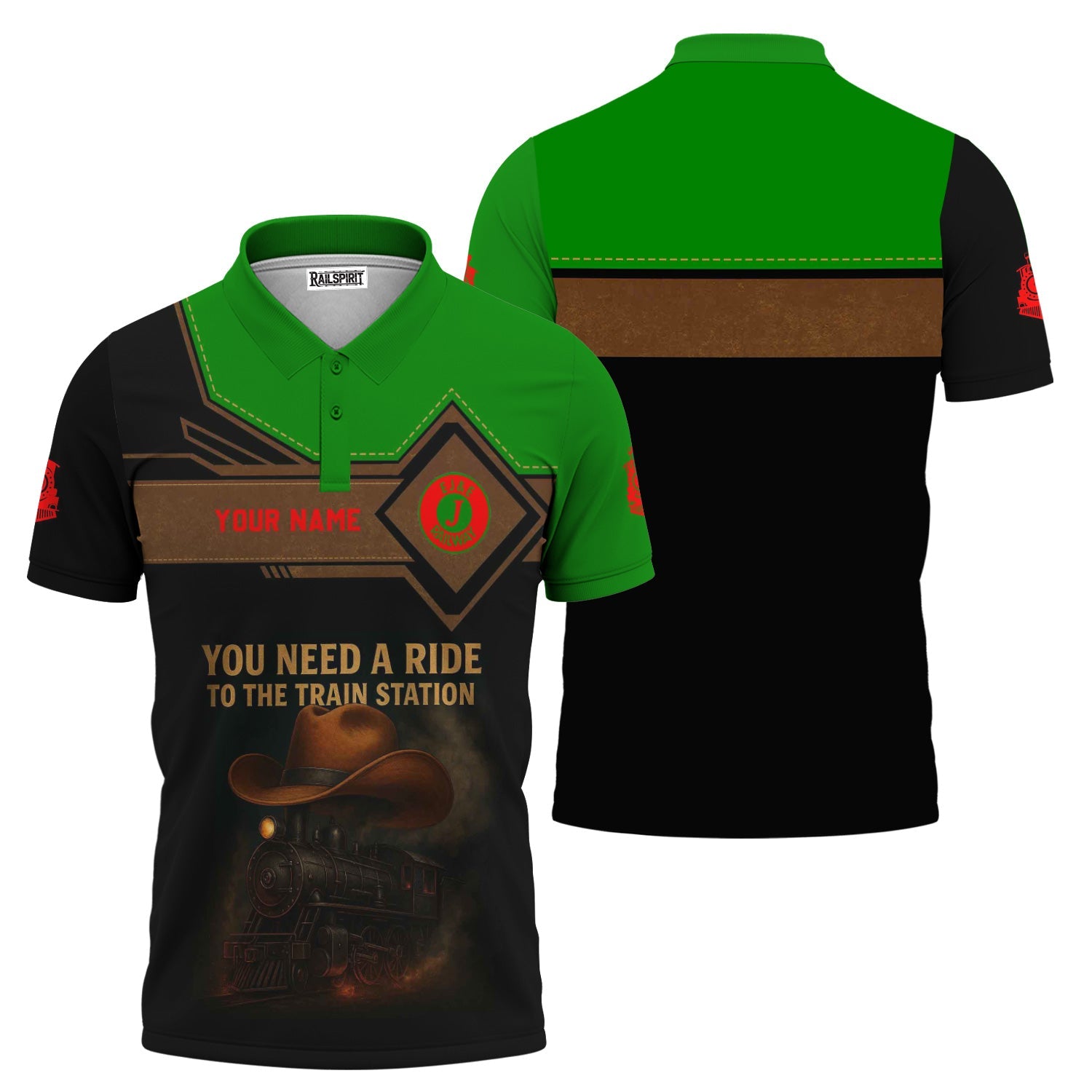 Railspirit Personalized Elgin Joliet And Eastern Railroad Polo Shirt You Need A Ride To The Train Station Shirt For Train Lovers