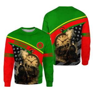 Railspirit Personalized Elgin Joliet And Eastern Railroad Sweatshirt Classic Steam Engine With Retro Pocket Watch Shirt All Over Print