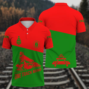 Railspirit Personalized Elgin Joliet And Eastern Railroad Polo Shirt One Track Mind Unisex Train Shirt Gift Idea For Train Lover