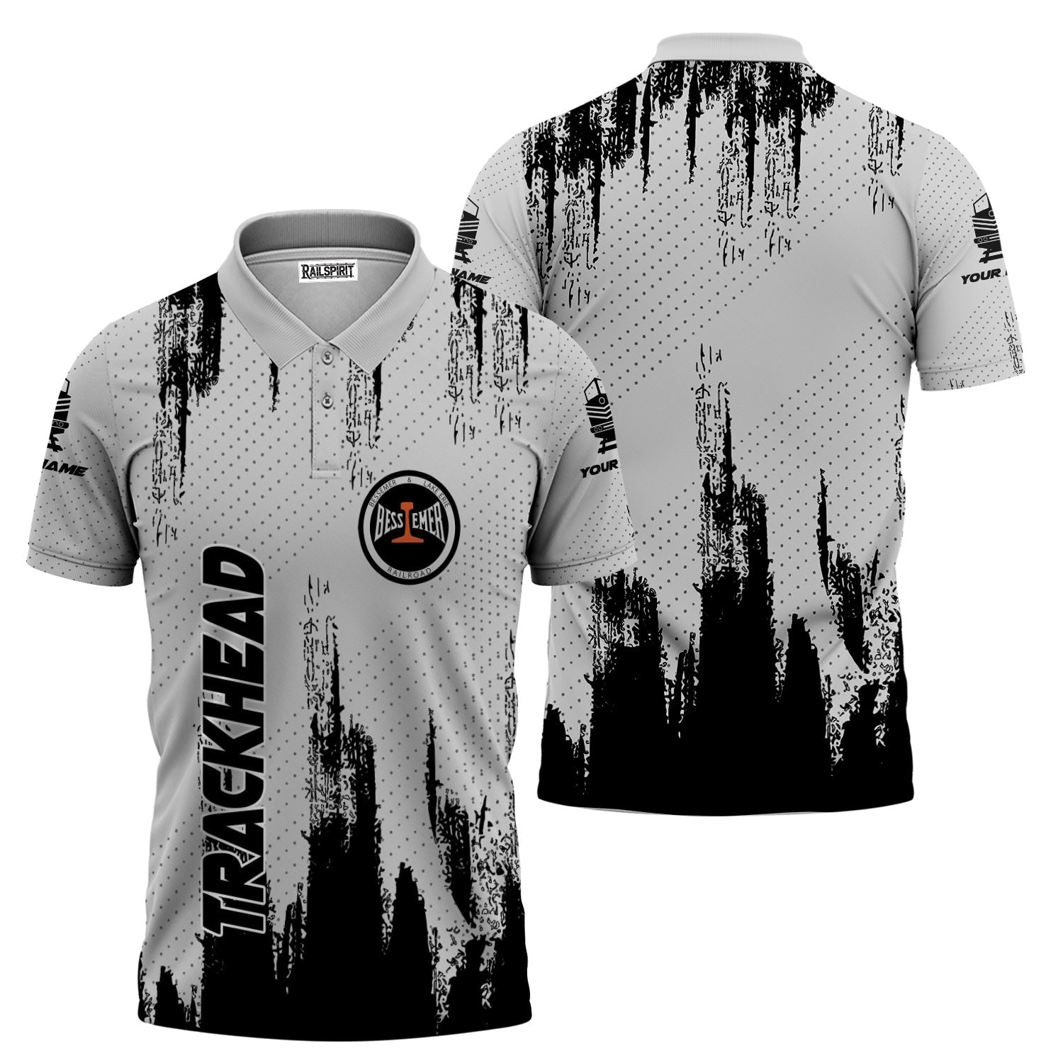 Railspirit Personalized Bessemer And Lake Erie Railroad Polo Shirt Paint Impact Design Train Shirt for Trackhead
