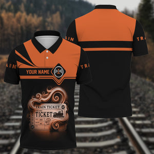 Railspirit Custom Name Bessemer And Lake Erie Railroad Polo Shirt American Train Ticket Printed Shirt