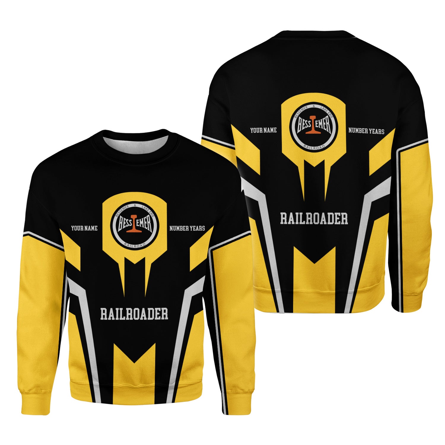 Railspirit Personalized Bessemer And Lake Erie Railroad Sweatshirt Custom Year Railroader Shirt Gift Idea For Train Lover