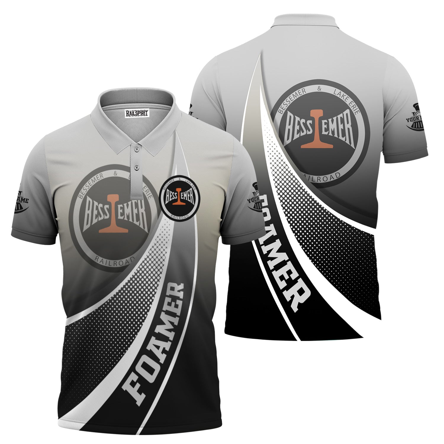 Railspirit Personalized Bessemer And Lake Erie Railroad Polo Shirt Railway-Themed Style Shirt Gift Idea For Trainspotter