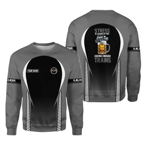 Railspirit Personalized Bessemer And Lake Erie Railroad Sweatshirt Stress Is Caused By Not Having Enough Trains Shirt All Over Print Shirt