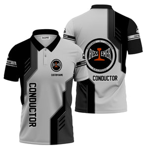 Railspirit Personalized Bessemer And Lake Erie Railroad Polo Shirt Unique Railway Style with Custom Job Train Shirt