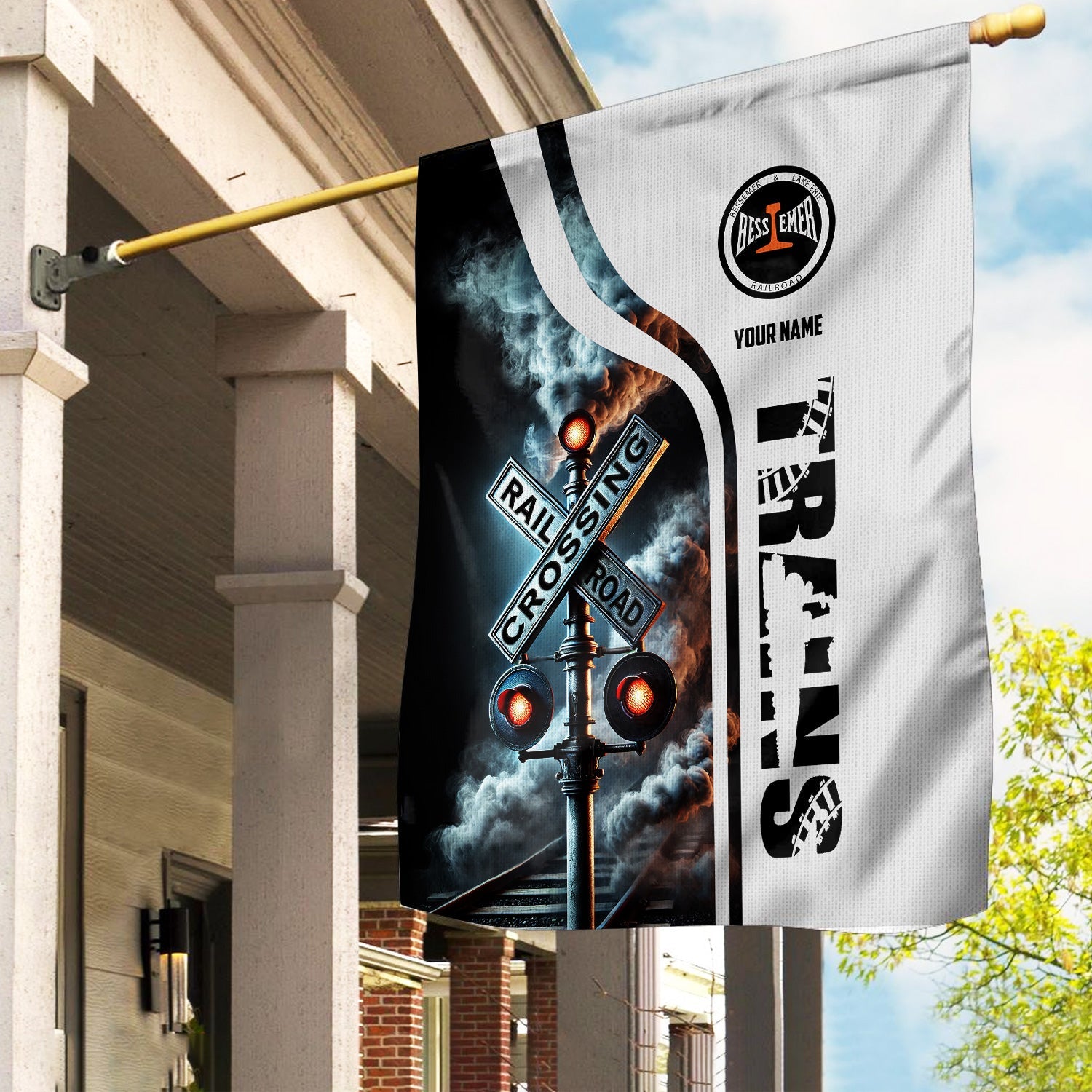 Railspirit Personalized Bessemer And Lake Erie Railroad Garden Flag Railroad Crossing Sign Flag All Over Print