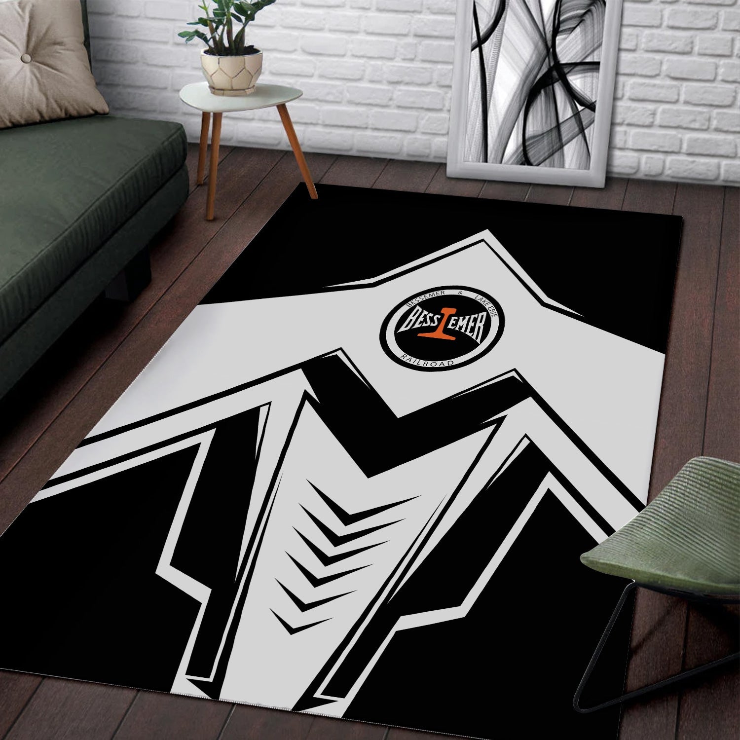 Railspirit Bessemer And Lake Erie Railroad Area Rug Railway Trainspotter Style Rug Gift Idea For Foamers