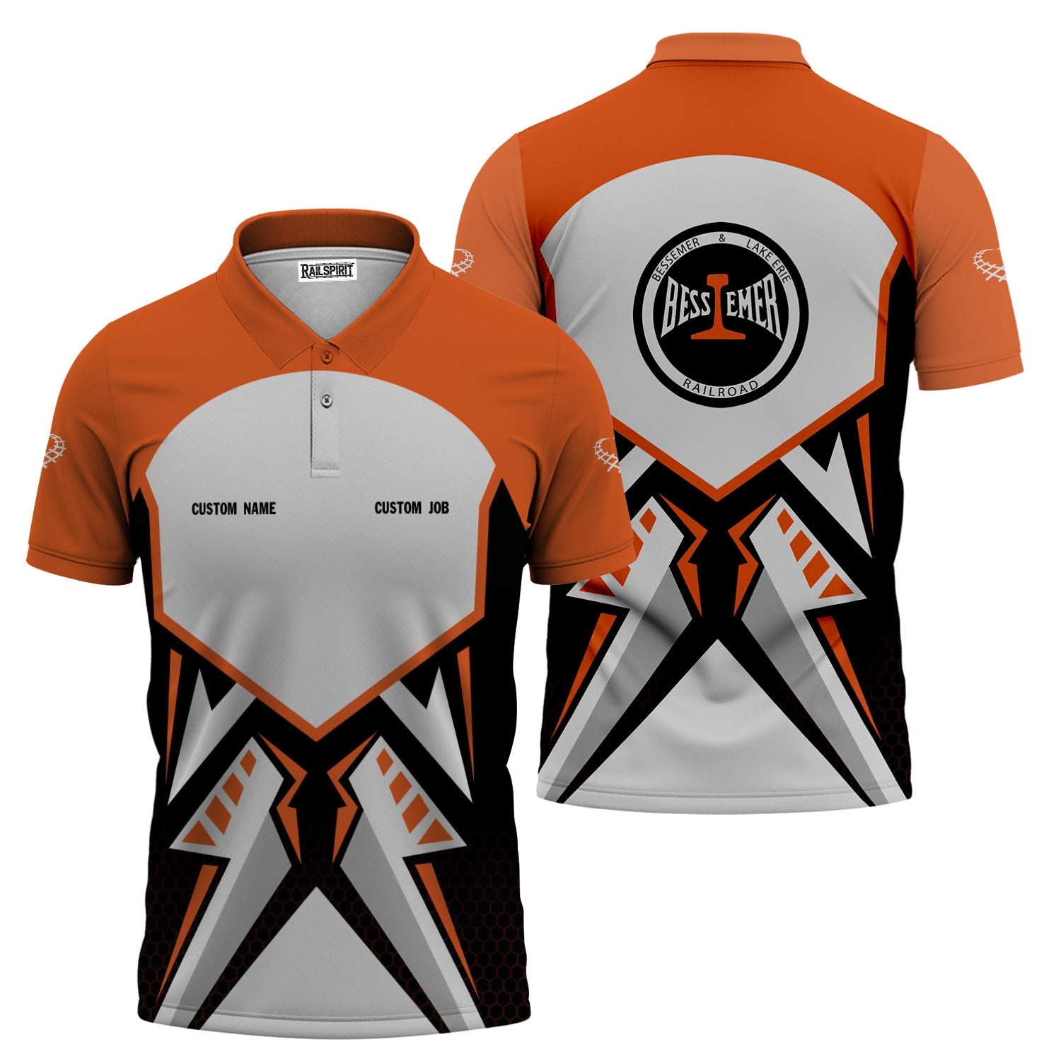 Railspirit Personalized Bessemer And Lake Erie Railroad Polo Shirt Vibriant Style with Custom Position Train Shirt