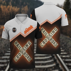 Railspirit Personalized Bessemer And Lake Erie Railroad Polo Shirt Railroad Crossing Printed Train Track Shirt