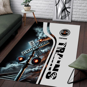 Railspirit Personalized Bessemer And Lake Erie Railroad Area Rug Railroad Crossing Sign Rug All Over Print
