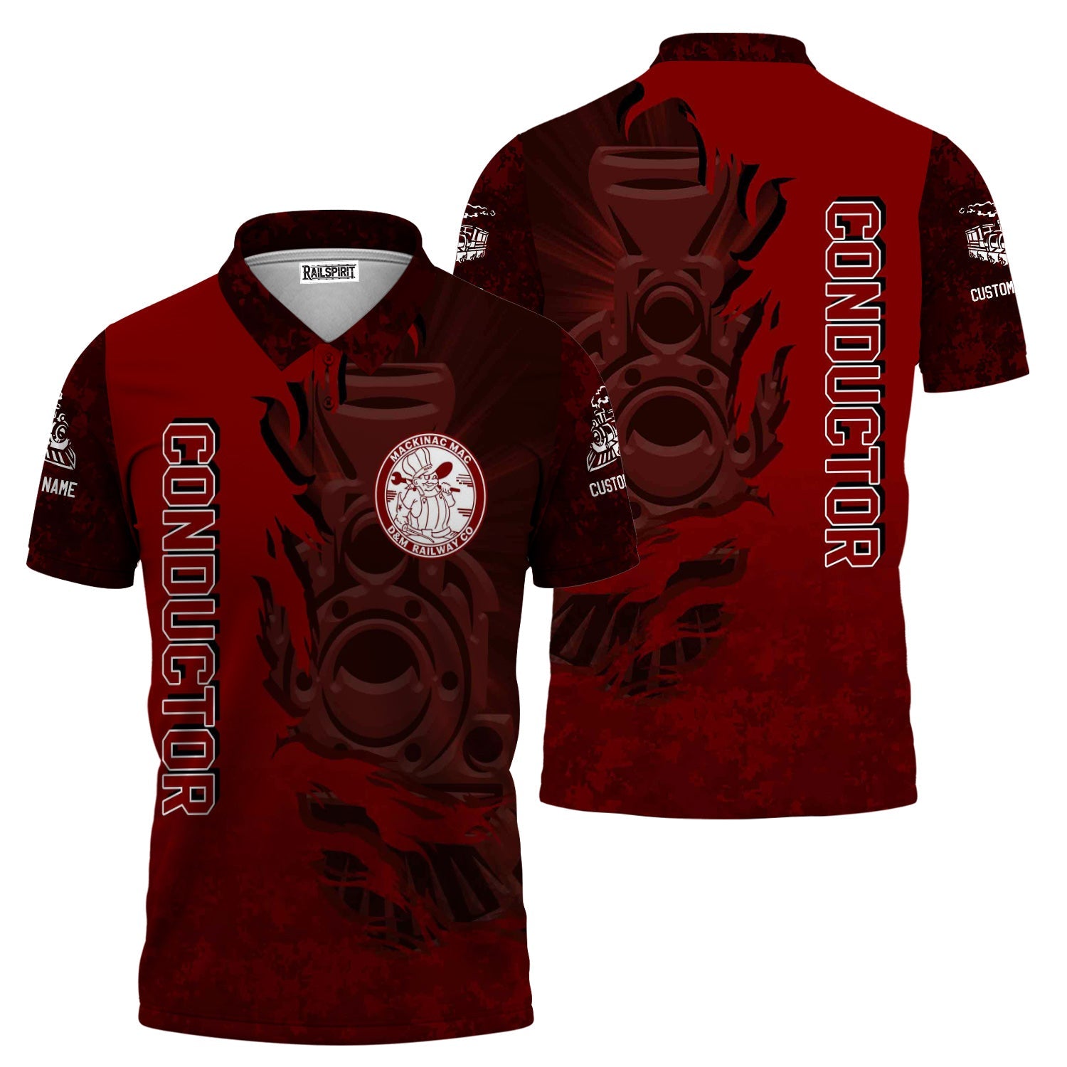 Railspirit Personalized Detroit & Mackinac Railroad Polo Shirt Blazing Style with Custom Position Train Shirt