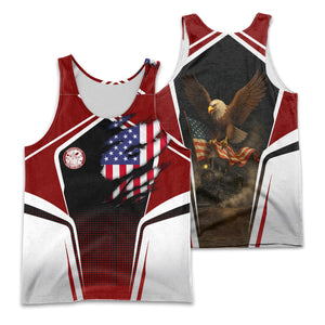 Railspirit Personalized Detroit & Mackinac Railroad Men Tank Top American Eagle Vintage Train Shirt