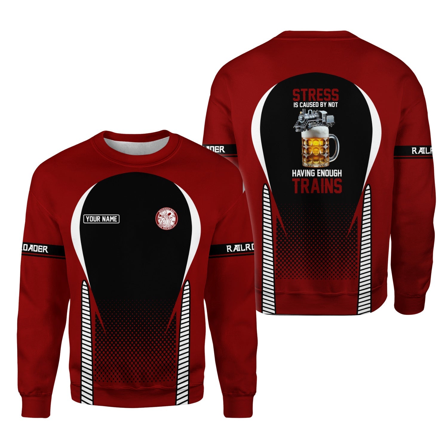 Railspirit Personalized Detroit & Mackinac Railroad Sweatshirt Stress Is Caused By Not Having Enough Trains Shirt All Over Print Shirt