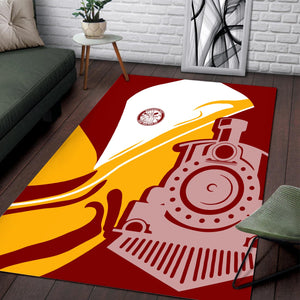 Railspirit Detroit & Mackinac Railroad Area Rug Flame-Inspired Style Rug Gift Idea For Train Lovers