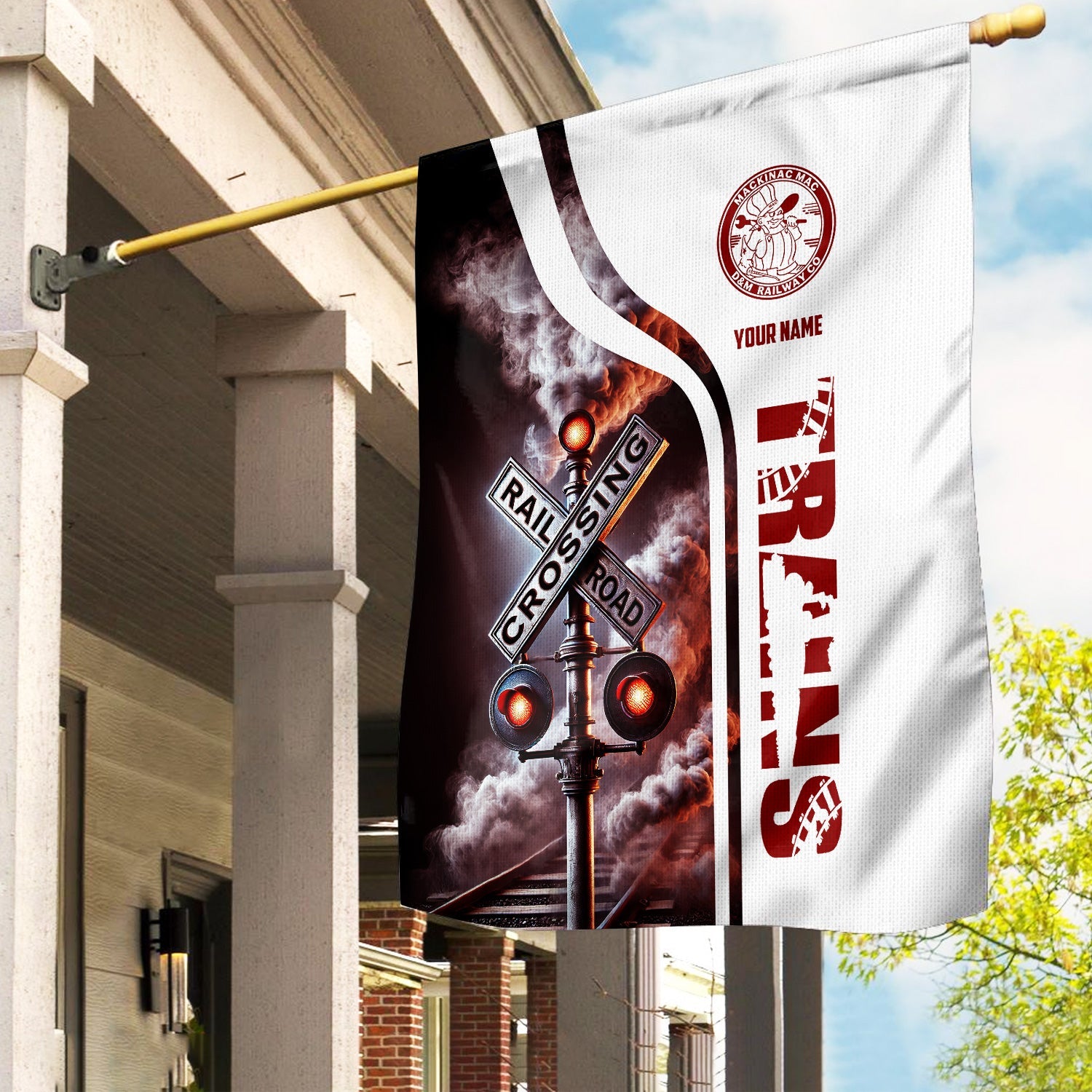 Railspirit Personalized Detroit & Mackinac Railroad Garden Flag Railroad Crossing Sign Flag All Over Print